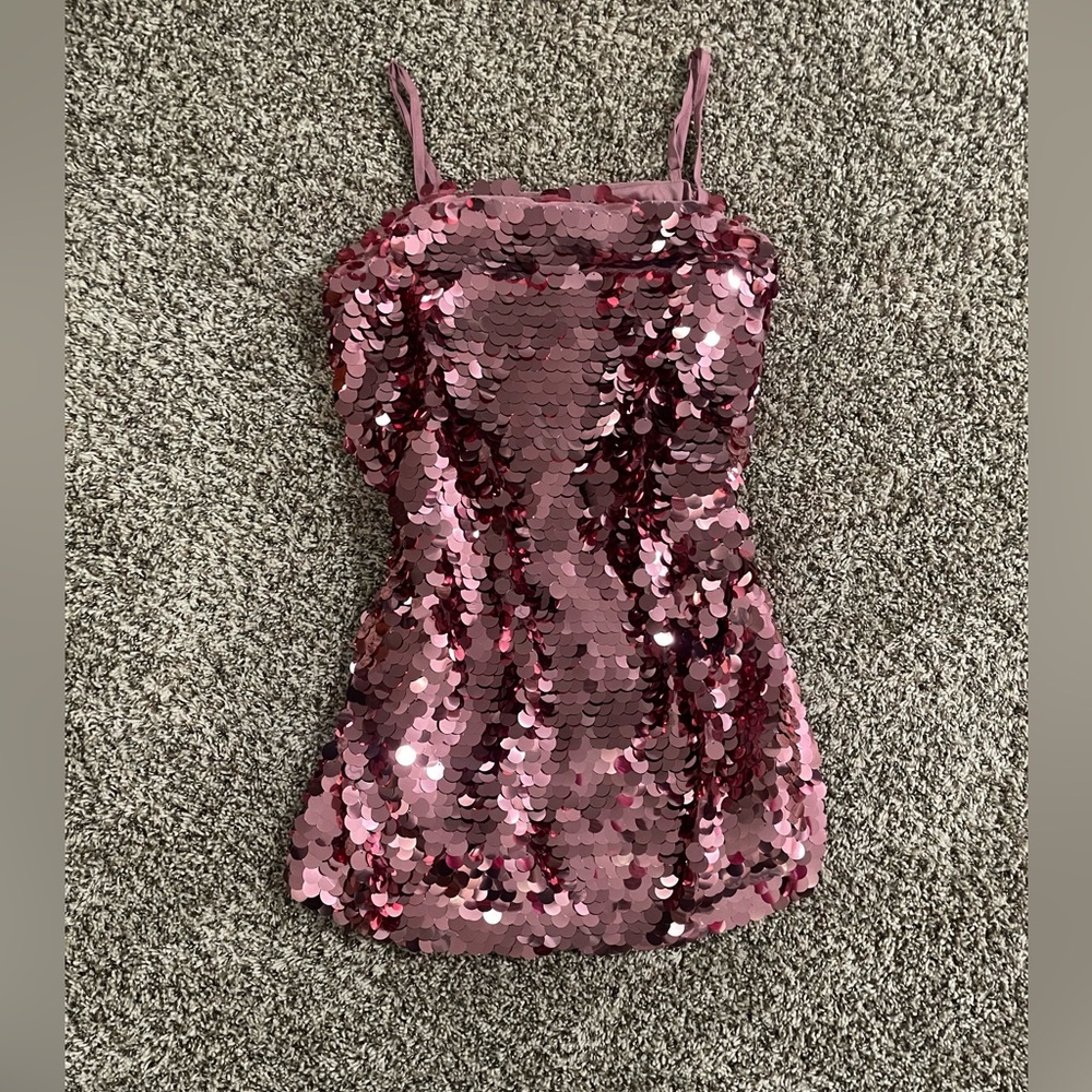 Pink sequin dress